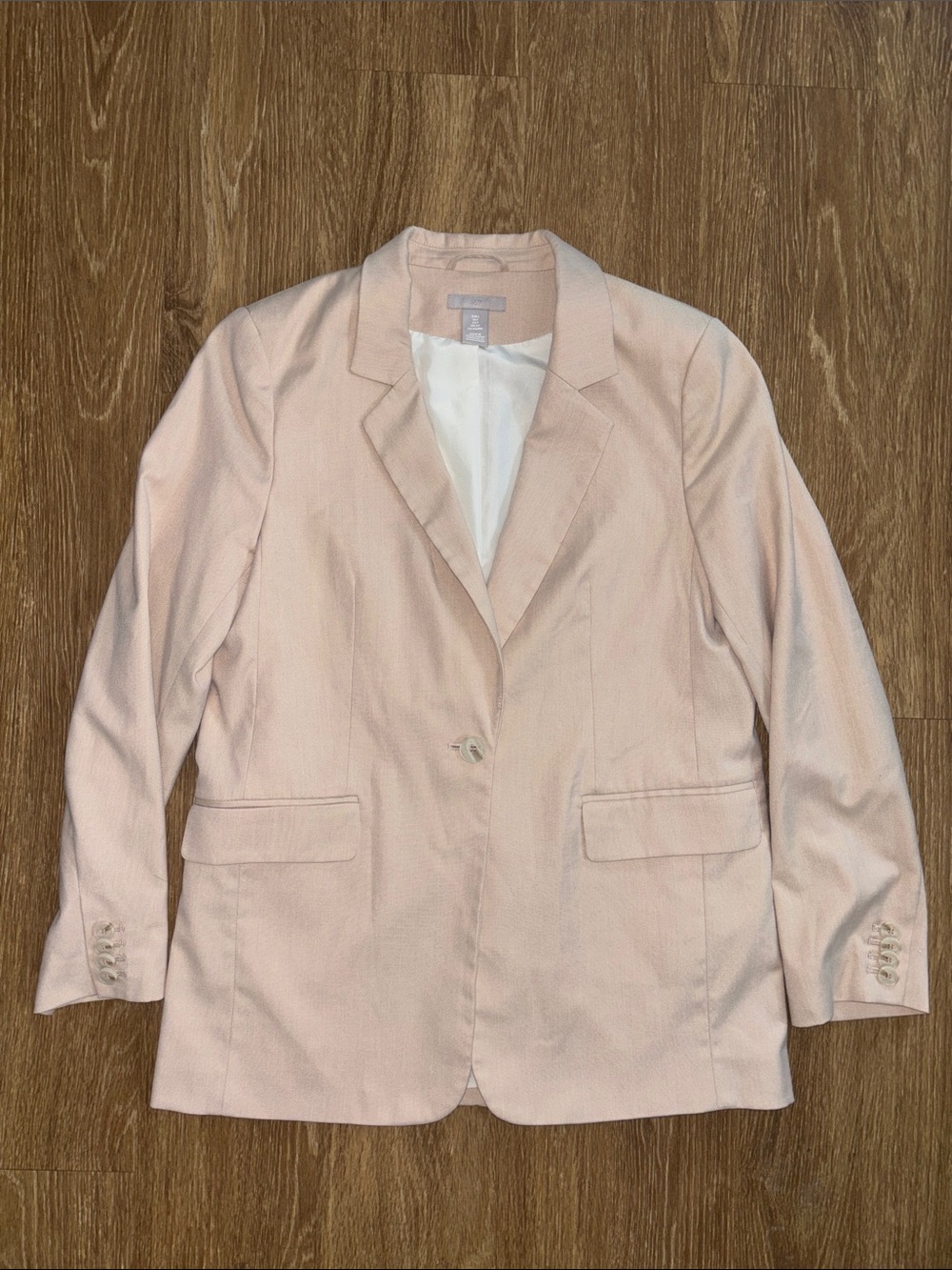 H&M Blush Light Pink Women's Single-Button Blazer Jacket